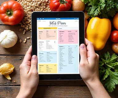 Person reviewing a personalized meal plan on a tablet